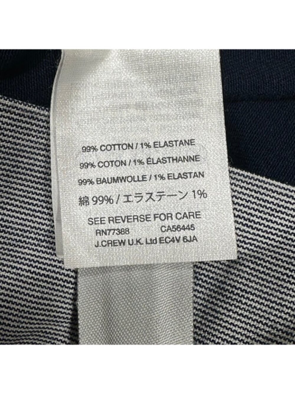 J.Crew Stretch Chino Pants Mens 31x32 Navy Blue Slim Straight Cotton Twill - Picture 7 of 9
